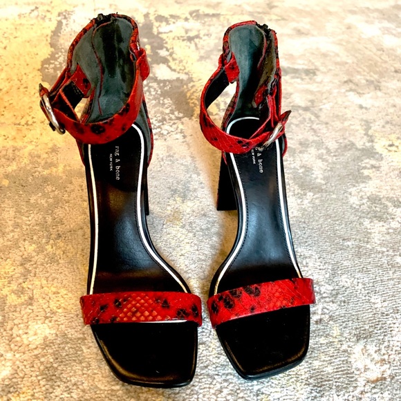 Rag & Bone Ellis Heeled Leather Sandals - Picture 3 of 9